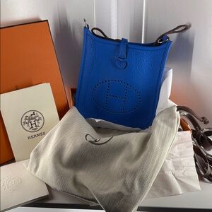 BNIB Hermes Evelyne TPM Bleu Hydra